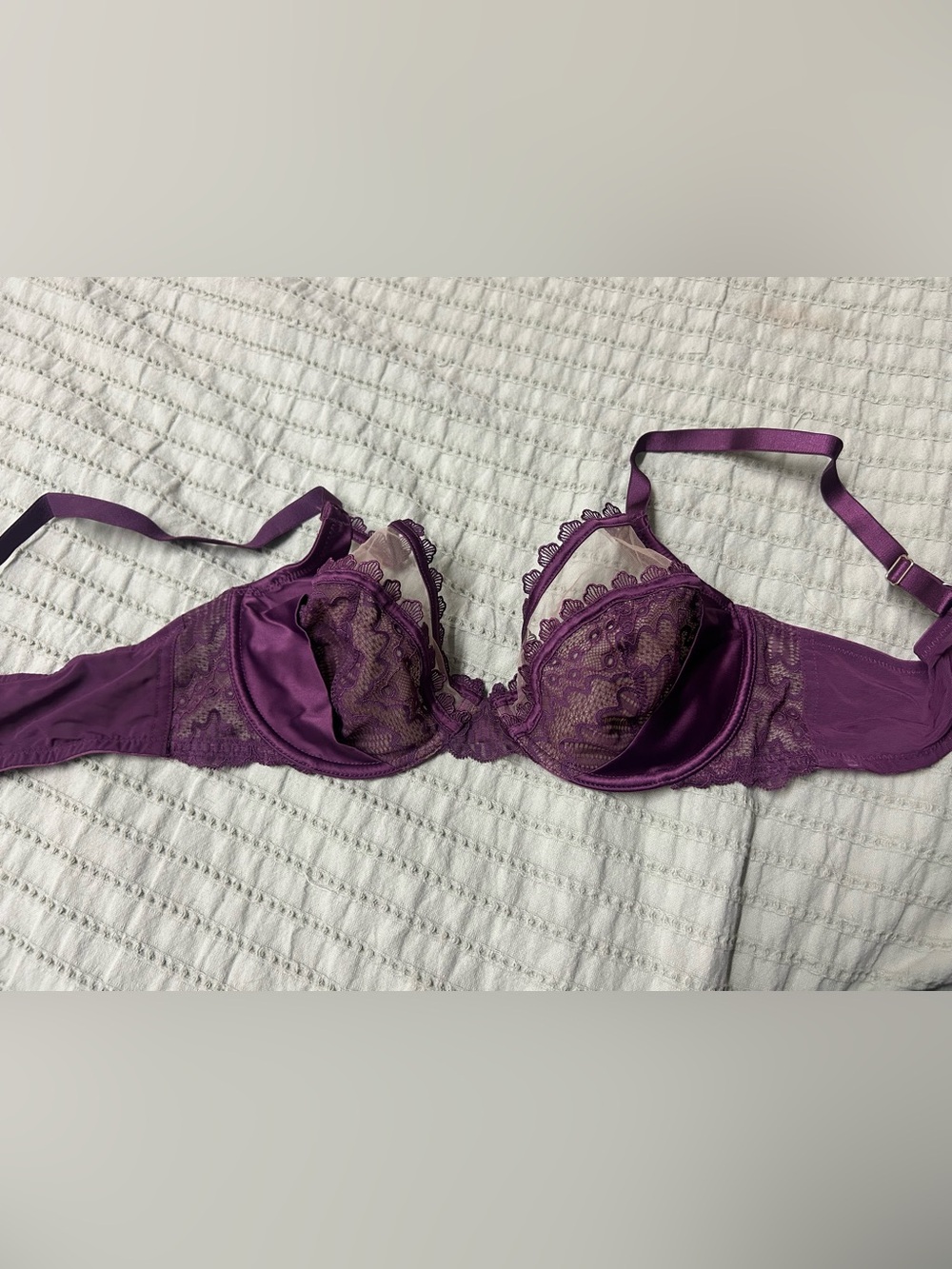 Astrid Merlot Lace and Trim Bra